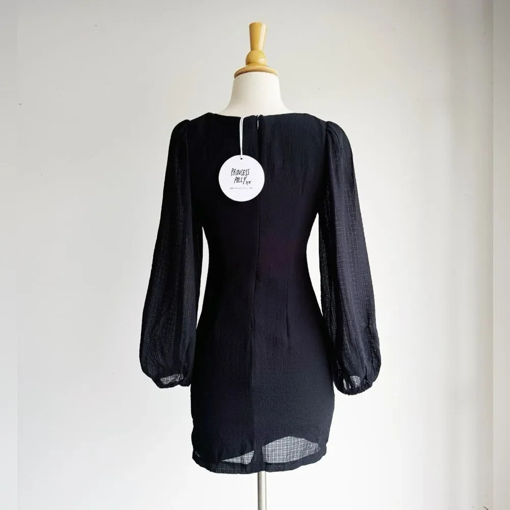 NWT PRINCESS POLLY | Black Saxon Mini Dress | 2 - Picture 6 of 7